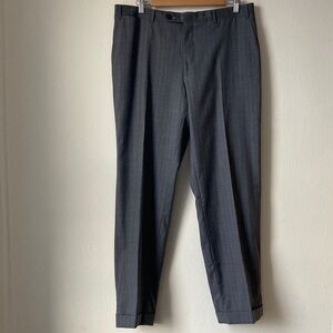 CANALI Exclusive Men's Gray Dress Pants 100% Wool Pinstripe Herringbone Sz 36x30